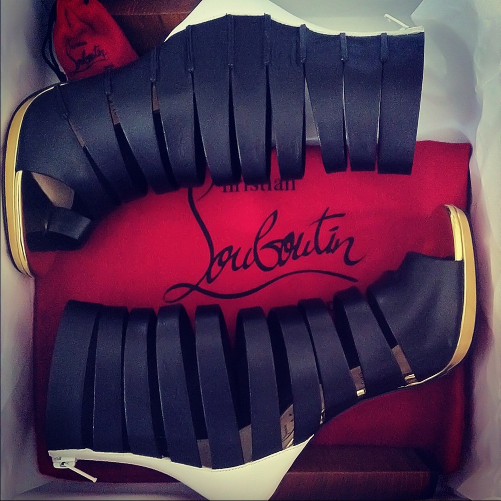 Authentic Christian Louboutin Calf Heel Sandals